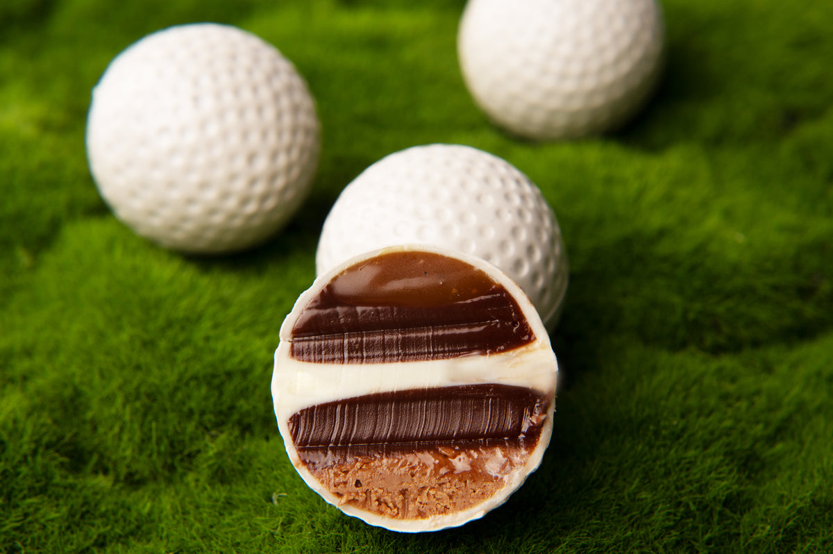 Hazelnut Caramel Chocolate Golf Balls