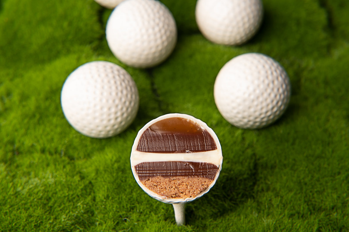 Hazelnut Caramel Chocolate Golf Balls